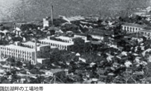 諏訪湖畔の工場地帯